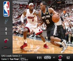 yapboz 2014 NBA Finalleri, 3 maç, San Antonio Spurs 111 - Miami Heat 92